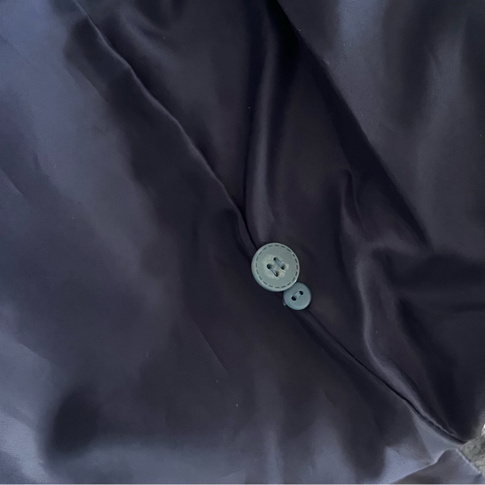 Suede Leather Barn Jacket L Blue Sunflowers Whipstitch Fall Boho Chore Quacker - Picture 10 of 16